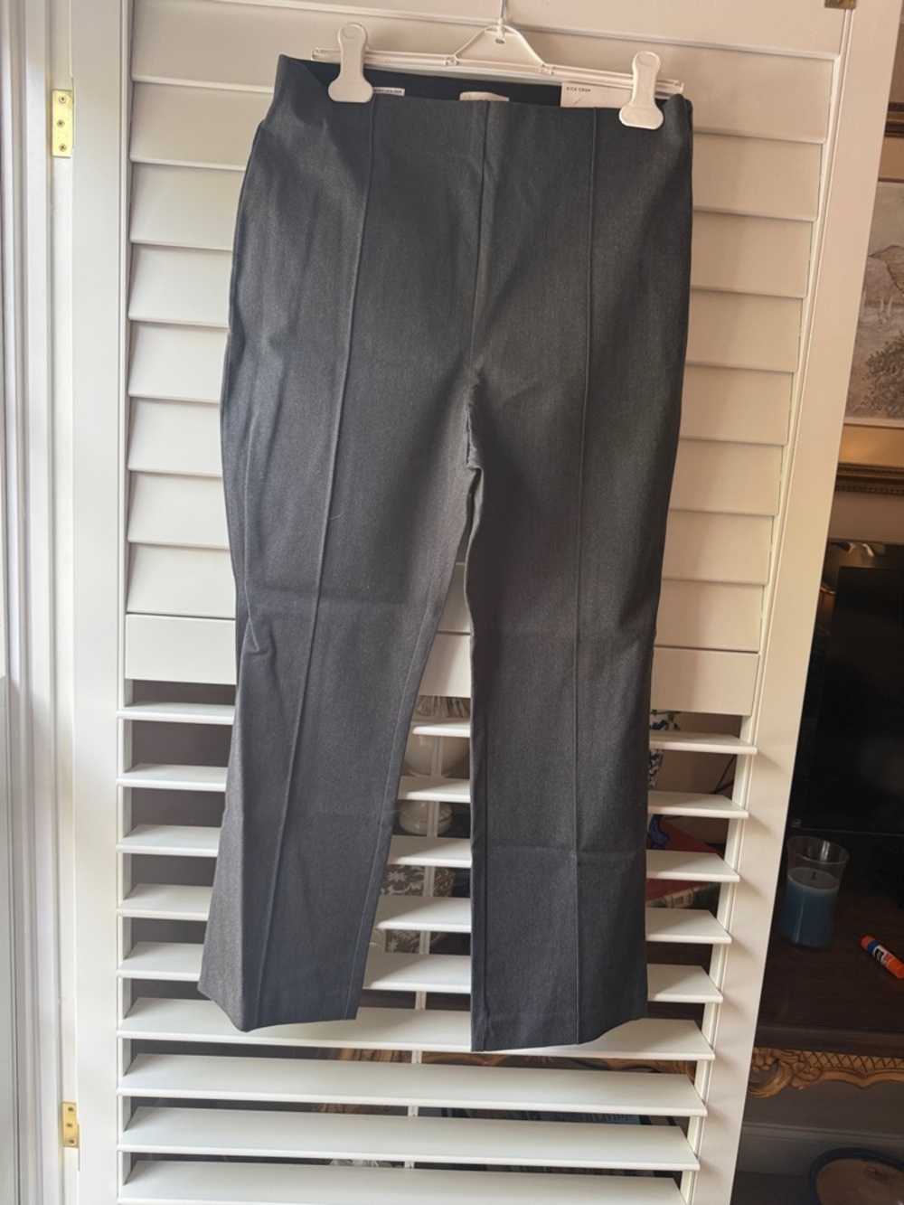 Classic Straight-Leg Dress Pants in Charcoal Gray
